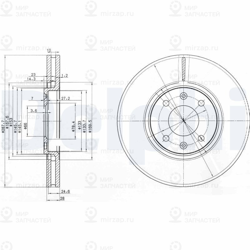 Тормозной диск DELPHI BG3675