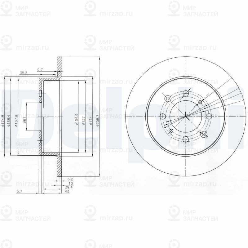 Тормозной диск DELPHI BG3793