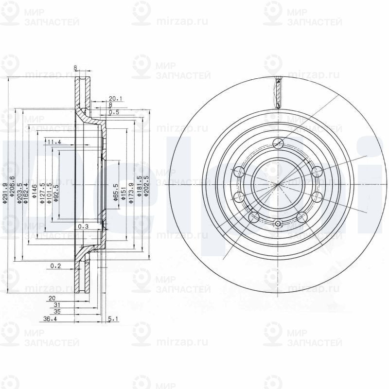 Тормозной диск DELPHI BG3886