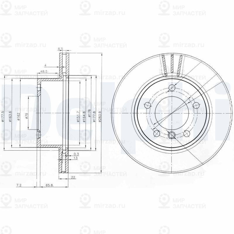 Тормозной диск DELPHI BG3899