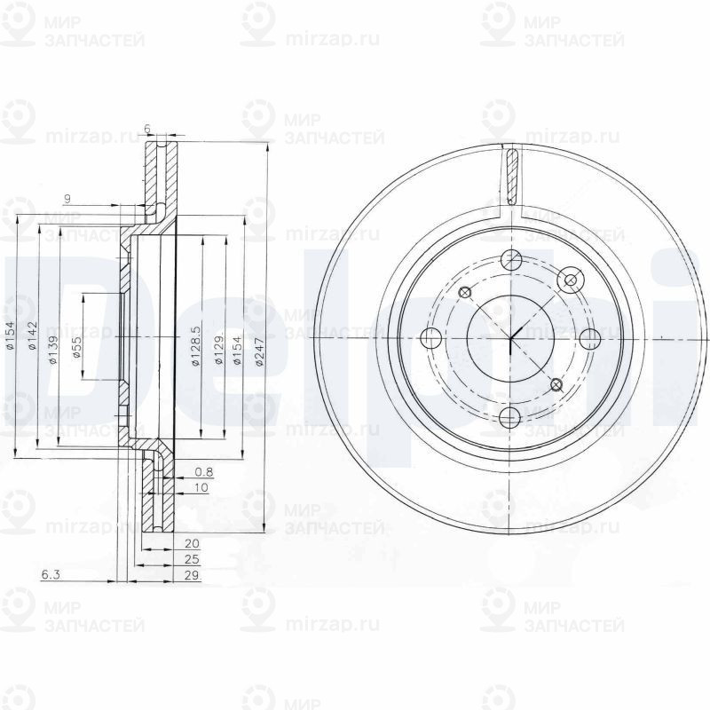 Тормозной диск DELPHI BG3976