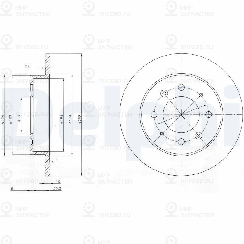 Тормозной диск DELPHI BG4017
