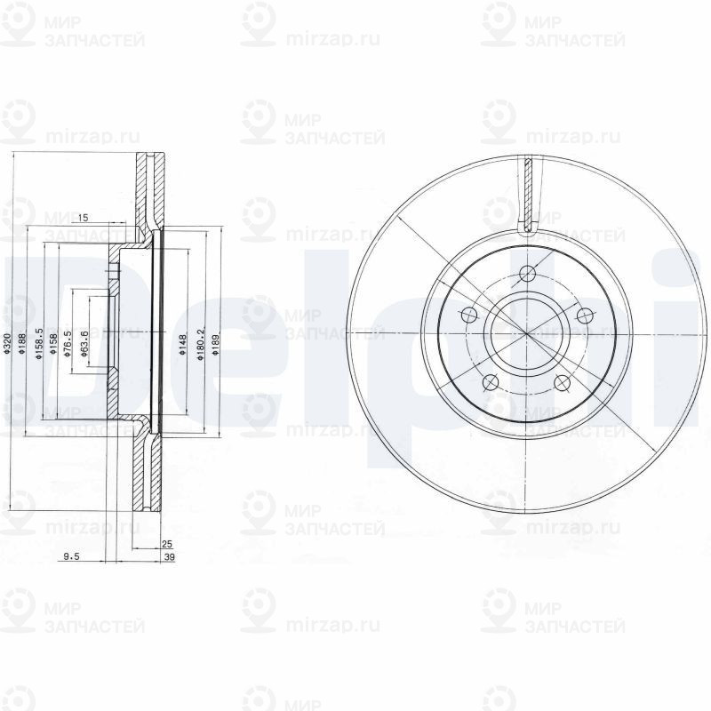 Тормозной диск DELPHI BG4056C