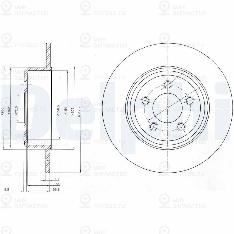 Тормозной диск DELPHI BG4074