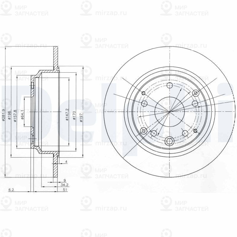 Тормозной диск DELPHI BG4095