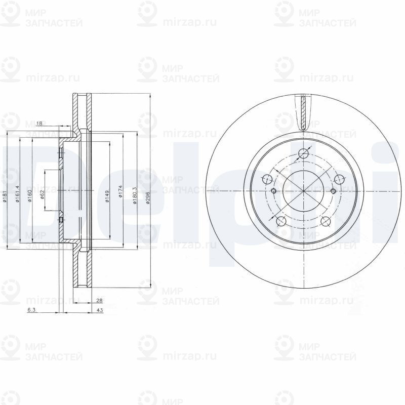 Тормозной диск DELPHI BG4139
