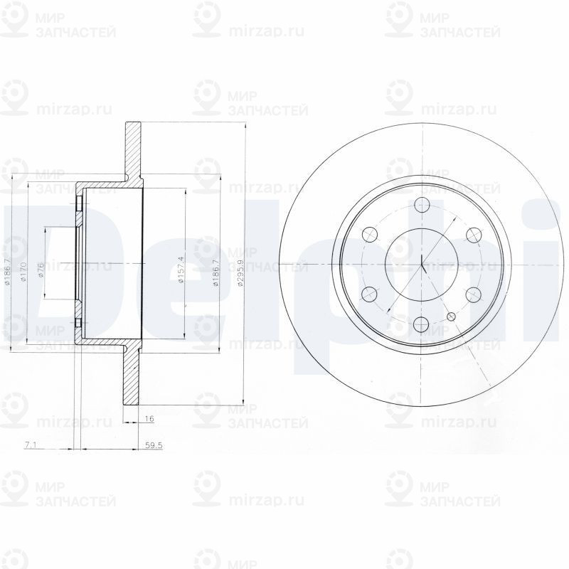 Тормозной диск DELPHI BG4164