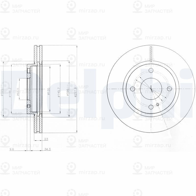 Тормозной диск DELPHI BG4170