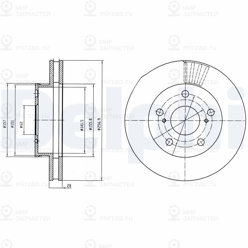 Тормозной диск DELPHI BG4181