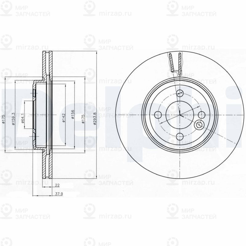 Тормозной диск DELPHI BG4184