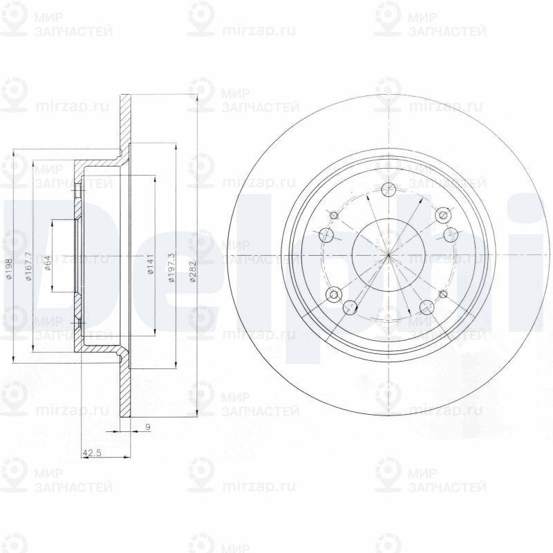 Тормозной диск DELPHI BG4249