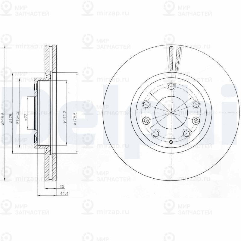 Тормозной диск DELPHI BG4255