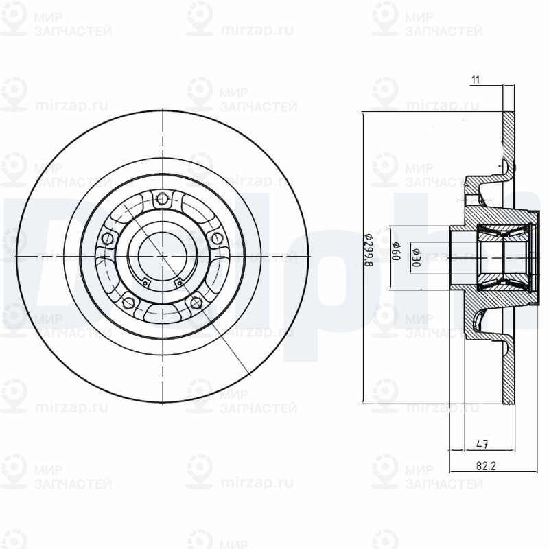 Тормозной диск DELPHI BG9023RS