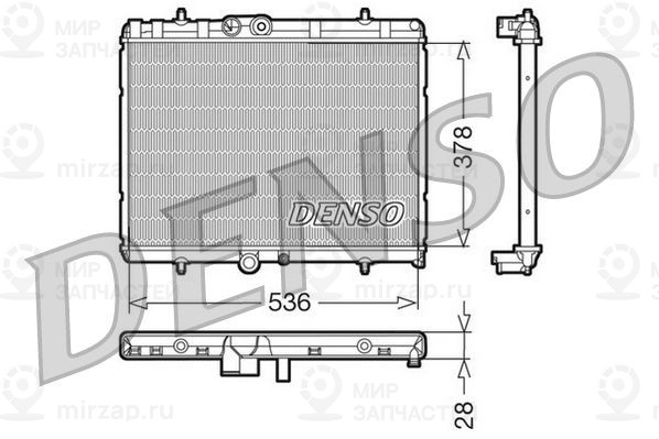 Радиатор, охлаждение двигателя DENSO DRM07015