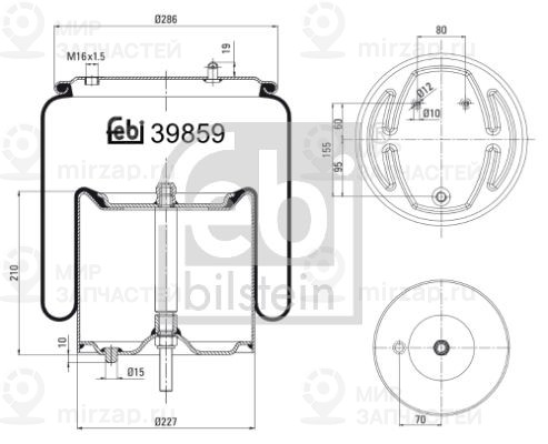 Кожух пневматической рессоры FEBI 39859