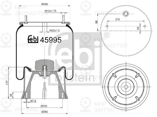 Кожух пневматической рессоры FEBI 45995