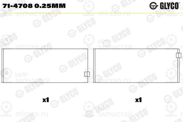 Шатунный подшипник GLYCO 714708025MM