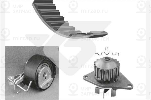 Водяной насос + комплект зубчатого ремня HUTCHINSON KH161WP48