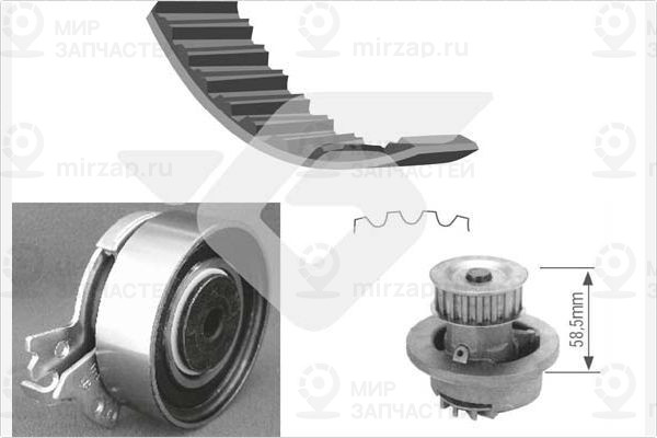 Водяной насос + комплект зубчатого ремня HUTCHINSON KH60WP02