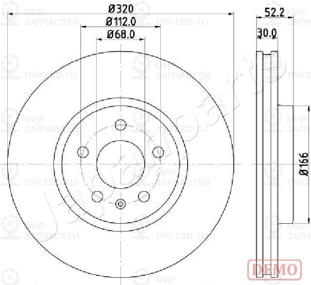 Тормозной диск JAPANPARTS DI0917C