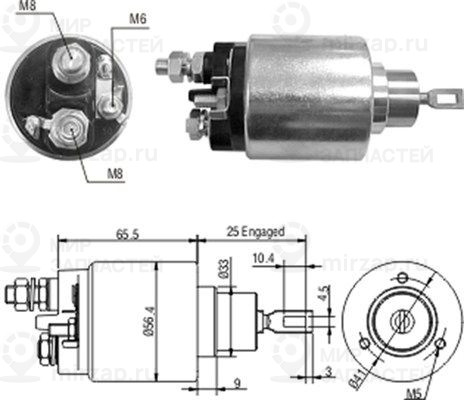 Тяговое реле, стартер MAGNETI MARELLI 940113050052