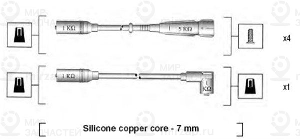 Комплект проводов зажигания MAGNETI MARELLI 941055040529