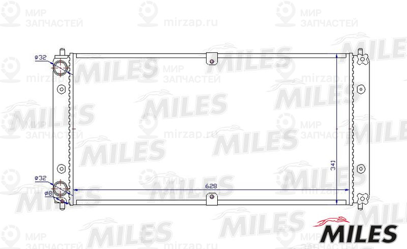 Радиатор, охлаждение двигателя MILES ACRM484
