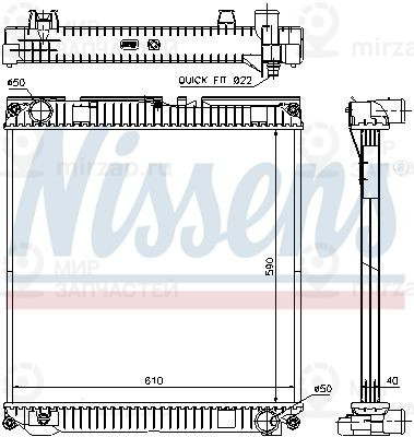Радиатор, охлаждение двигателя NISSENS 67224A