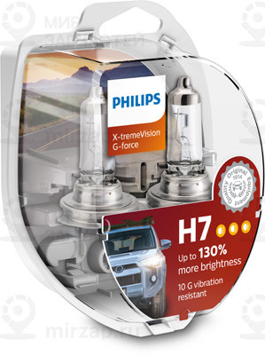 Лампа H7 12V (55W) X-Tremevision G-Force, 2 Шт. В Пласт.коробке PHILIPS 12972XVGS2