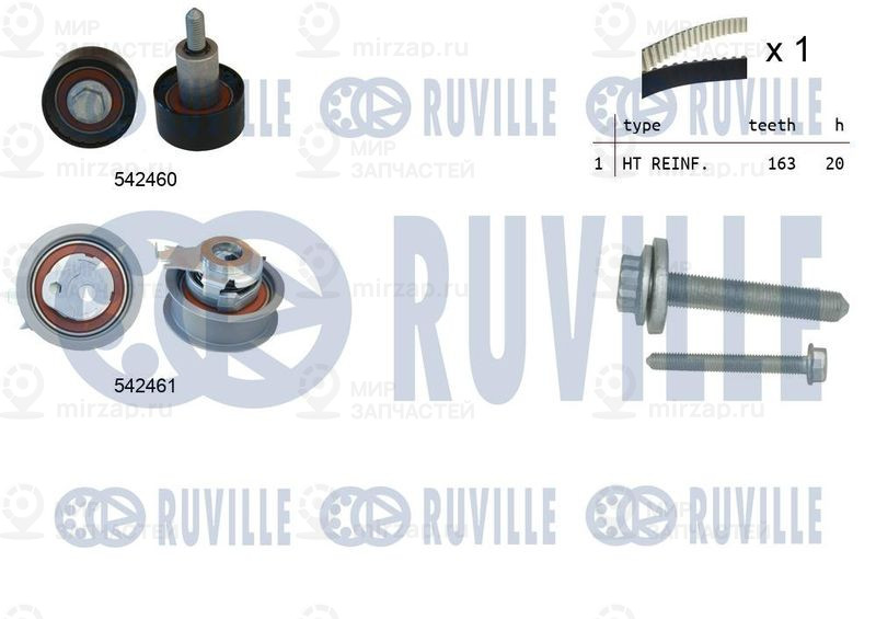 Комплект ремня ГРМ RUVILLE 550384