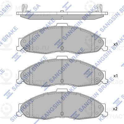 Комплект тормозных колодок, дисковый тормоз SANGSIN SP4300