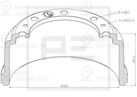Тормозной барабан PE 03641700A