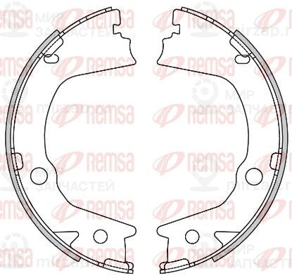 Барабанная тормозная колодка, стояночный тормоз REMSA 460200