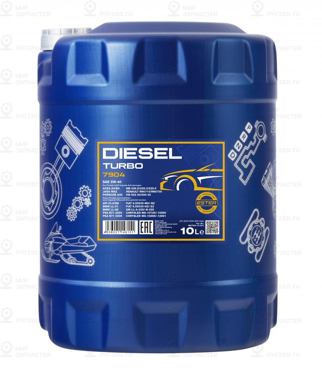 Mn7904-10_7904 Mannol Diesel Turbo 5W40 10 Л. Синтетическое Моторное Масло 5W-40 SCT Germany MN790410