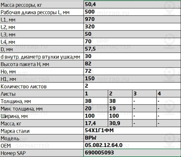 Запчасть Springer 1003802BW12640