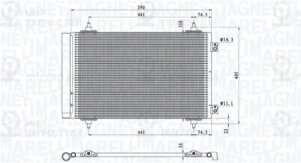 Конденсатор, кондиционер MAGNETI MARELLI 350203710000