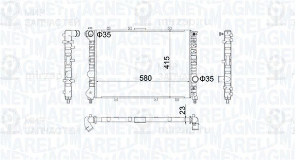 Радиатор, охлаждение двигателя MAGNETI MARELLI 350213100700