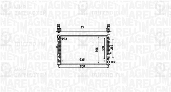 Радиатор, охлаждение двигателя MAGNETI MARELLI 350213185500