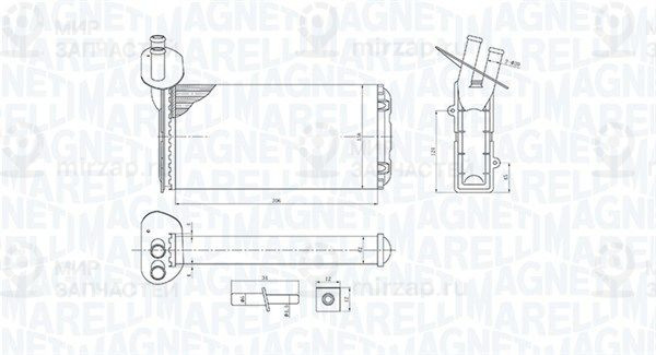 Теплообменник, отопление салона MAGNETI MARELLI 350218410000