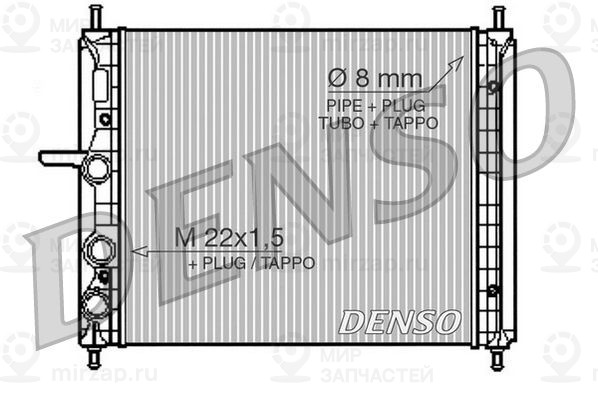 Радиатор, охлаждение двигателя DENSO DRM09150