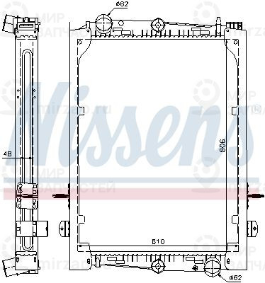 Радиатор, охлаждение двигателя NISSENS 61440A