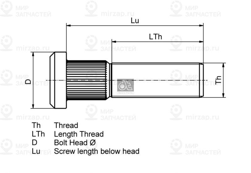 Шпилька колеса DT 117135