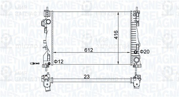 Радиатор, охлаждение двигателя MAGNETI MARELLI 350213129700