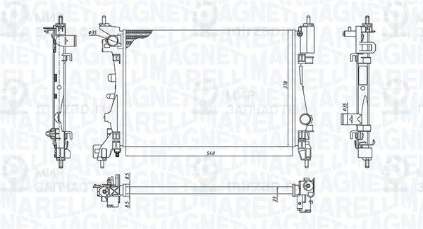 Радиатор, охлаждение двигателя MAGNETI MARELLI 350213130100