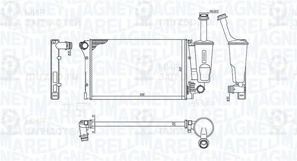 Радиатор, охлаждение двигателя MAGNETI MARELLI 350213381000