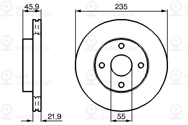Тормозной диск BOSCH 0986478787