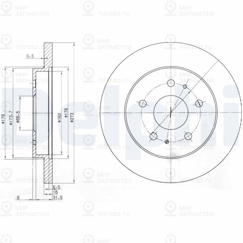 Тормозной диск DELPHI BG3607