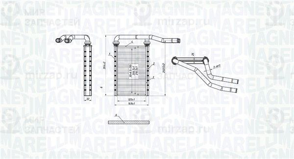 Теплообменник, отопление салона MAGNETI MARELLI 350218490000