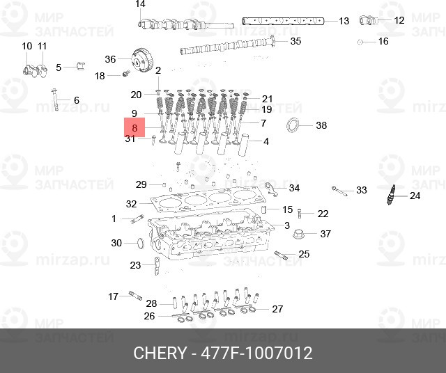 Запчасть CHERY 477F1007012