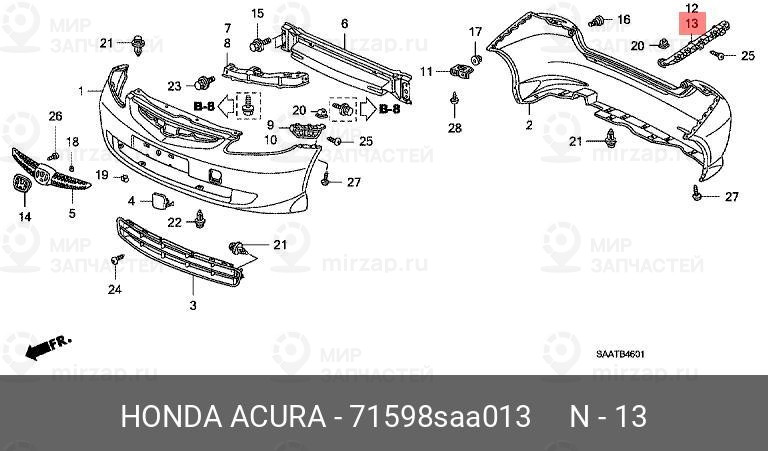 Запчасть HONDA 71598SAA013